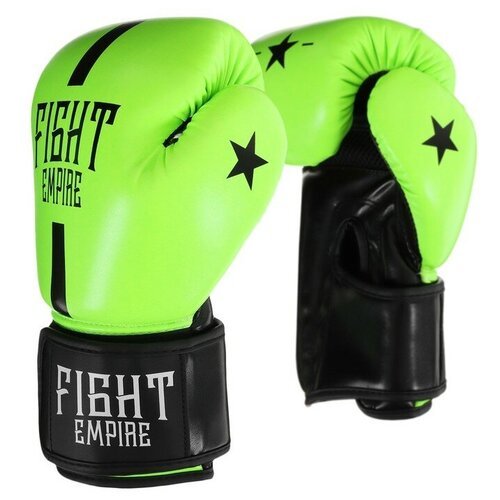 Перчатки боксёрские FIGHT EMPIRE, салатовые, размер 14 oz