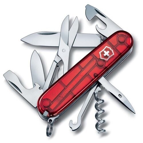 Нож Victorinox Climber красный прозрачный, 1.3703. T