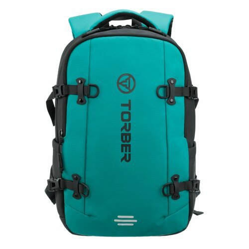 Рюкзак спортивный мужской женский TORBER Xtreme, ортопедический, с отделением для ноутбука 18', 17 л, зеленый/черный