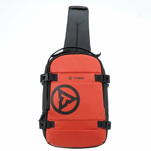 Рюкзак на одно плечо TORBER Xtreme TS1042OR, оранжевый/чёрный, полиэстер, 20х8х31 см, 5 л