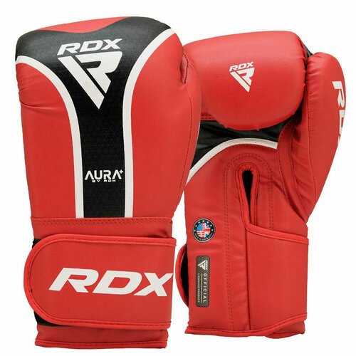 Боксерские перчатки RDX AURA PLUS T-17, 12oz, красный, черный