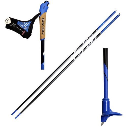 Лыжные палки SKIGO (24) Elit (Карбон 100%) (синий) (160)