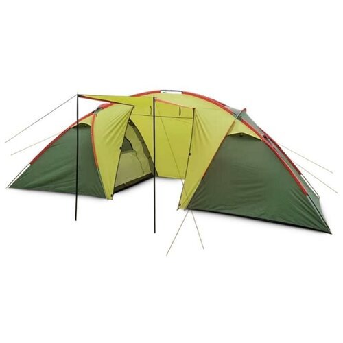 Палатка шатер 6-местная, 2 отдельных комнаты, (2 слоя) дуги стекловолокно, вес 9.9 кг. ART1002-6 (Зеленый)