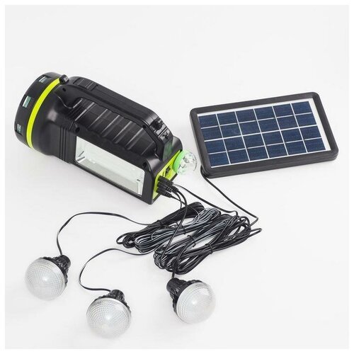 Фонарь кемпинговый аккумуляторный, с лампочками,10 вт, 9000 мАч, солнечная батарея, USB