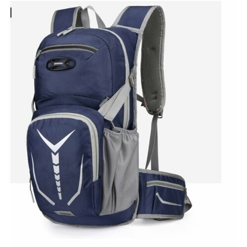 Рюкзак для прогулок, занятия активными видами спорта, езды на вело/мото из непромакаемой ткани , с отделением для гидратора цвет синий