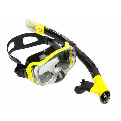 Комплект для плавания TUSA IMPREX 3-D DRY, черно-желтый, маска+трубка