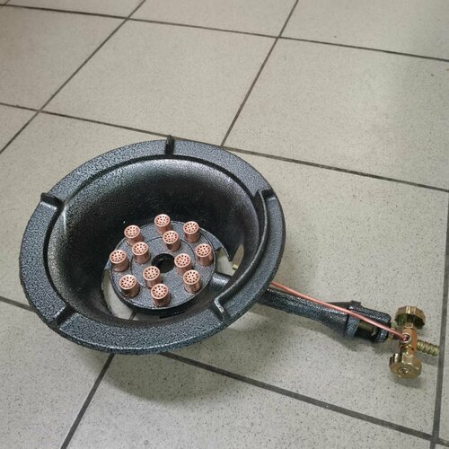 Газовая горелка 12 кВт для казана и wok №12, 12 сопел, без пьезоподжига