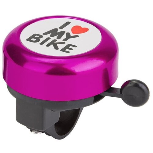 Звонок на велосипед детский Stels 45AE-10 'I love my bike' фиолетовый