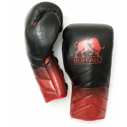 Перчатки боксерские Buffalo кожаные на шнуровке 12 oz Black/Red