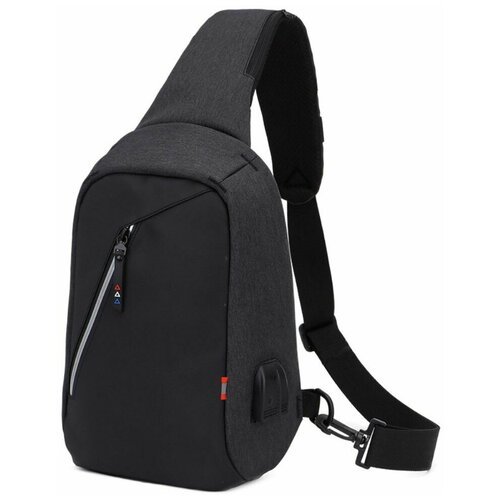 Компактный рюкзак через плечо из ткани Оксфорд, с USB-разъемом и разъемом для наушников, 22х10х32 см - черный