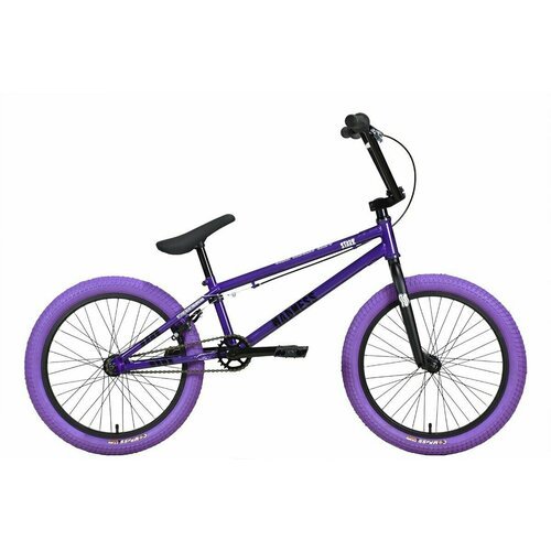 Велосипед Stark Madness BMX 4 (2024) 9' серо-фиолетовый/черный/фиолетовый