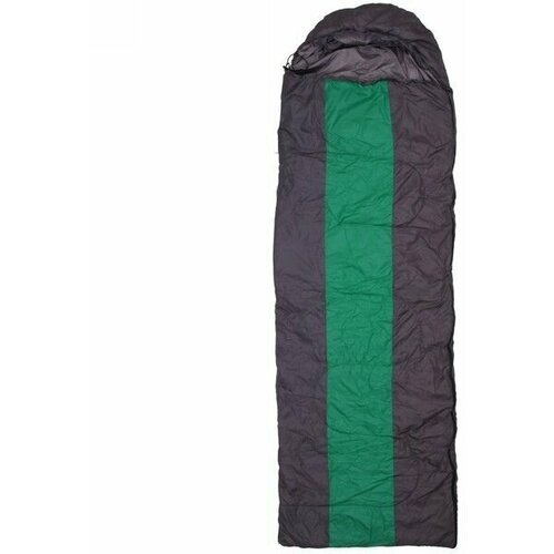 Спальный мешок туристический с капюшоном, 210х70 см, 1400 гр, серо-зелёный +0С