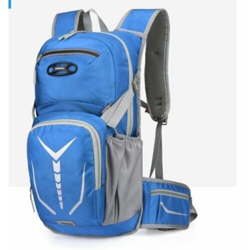 Рюкзак для прогулок, занятия активными видами спорта, езды на вело/мото из непромакаемой ткани , с отделением для гидратора цвет голубой