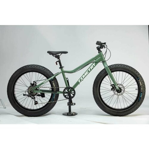 Велосипед фэтбайк Fatbike Time Try TT215/7s 20' Алюминиевая рама 12', зеленый