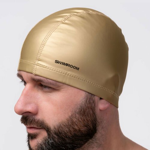 Комбинированная шапочка для плавания / бассейна SwimRoom “PU Swim Cap”, Взрослая, цвет золотой