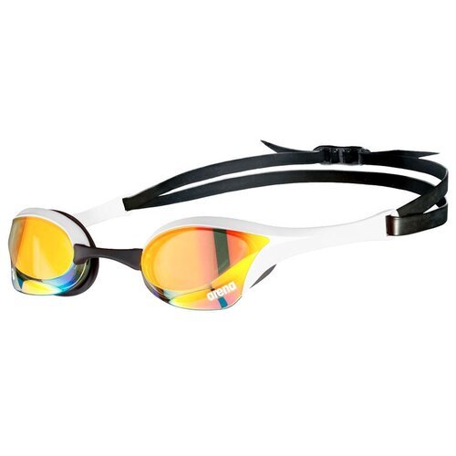 Очки для плавания Arena Cobra Ultra Swipe Mirror Professional, золотисто-белые , стартовые, не потеющие , зеркальные