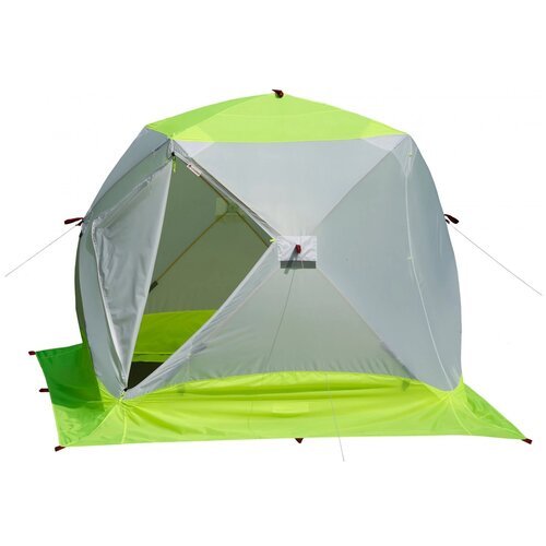 Палатка трёхместная ЛОТОС Куб 3 Компакт ЭКО, белый/зеленый