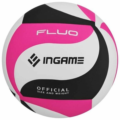 Мяч волейбольный INGAME FLUO черно-бело-розовый IVB-103