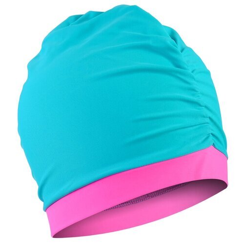 Шапочка для плавания, ТероПром, 4930575, объёмная двухцветная, лайкра, ментол/розовый
