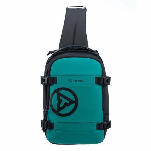Рюкзак на одно плечо TORBER Xtreme TS1042GR, зелёный/чёрный, полиэстер, 20х8х31 см, 5 л