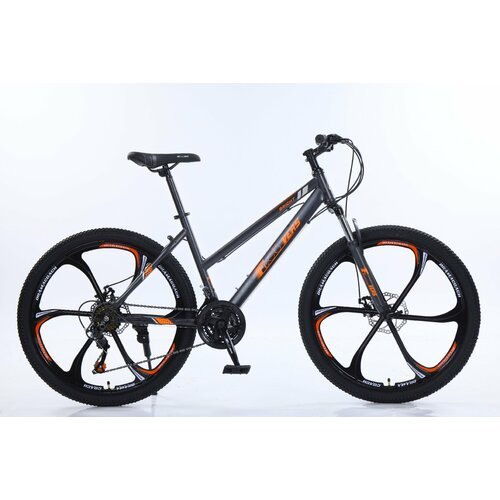 Велосипед Горный MTO Ride 26', 2023, 17', серебристо-оранжевый
