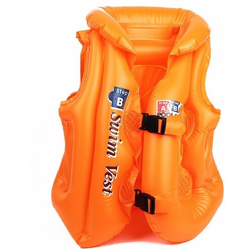 Жилет для плавания детский размер B (104-110см) Swim Vest оранжевый, надувной жилет детский, плавательный жилет детский, жилет для купания детский