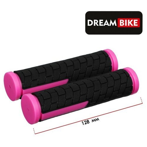 Грипсы 128 мм, Dream Bike, посадочный диаметр 22,2 мм, цвет чёрный/розовый
