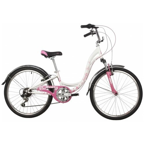 Велосипед Novatrack 24SH6V. BUTTERFLY.11PN22 белый-розовый