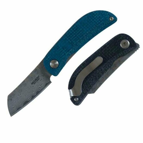 Нож складной PETIT Series 47-120, VG-10 Damascus, HRc:60, рук. Джут-микарта Blue/Black MCUSTA