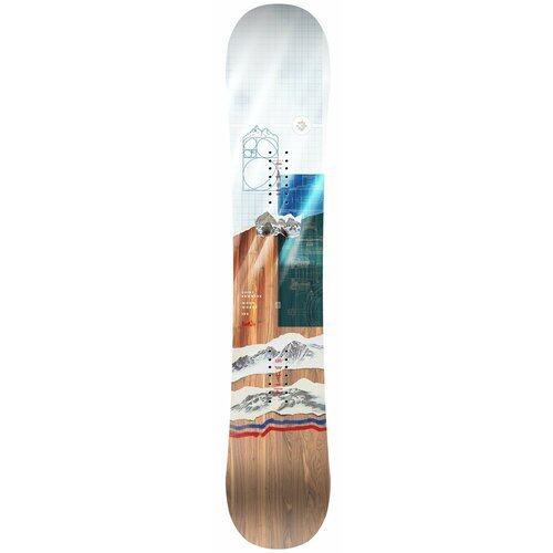 Сноуборд Joint Snowboards Woodworks, 157 см, 2021-2022, синий/белый/коричневый