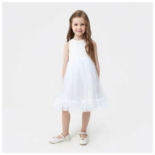 Платье для девочки MINAKU: PartyDress цвет белый, рост 110