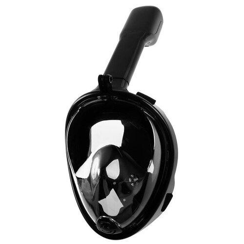 Подводная маска для плавания, полнолицевая маска для снорклинга с креплением для экшн-камеры, размер S/M, черная