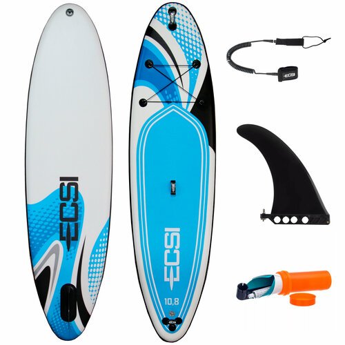 Sup board ECSI Master 10.8 ft х34х6 White-Blue-Black /329х86х15 см / двухслойная сап доска /для серфинга сапборд