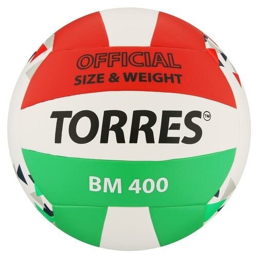 Мяч волейбольный TORRES BM400, TPU, клееный, 18 панелей, размер 5