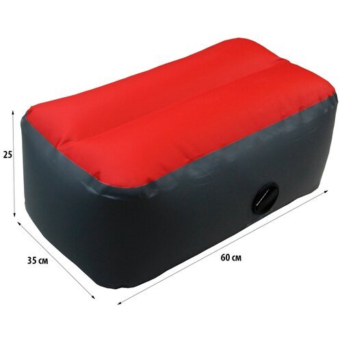 Надувное сиденье ПВХ/60х35х25 см/Надувной пуф в лодку/Пуфик в лодку/Color Красный