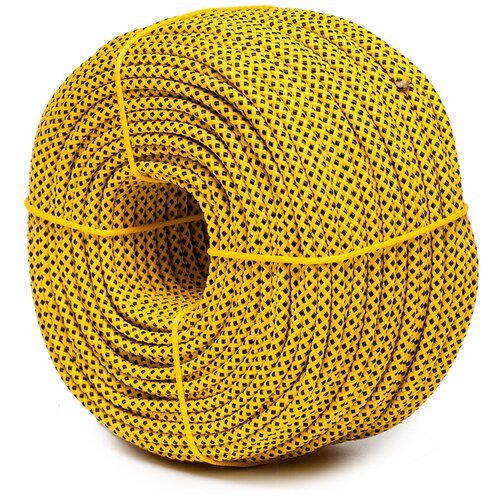 Шнур плетеный экстрим 6.0 мм, черно-желтый, 580 кг, 100 м