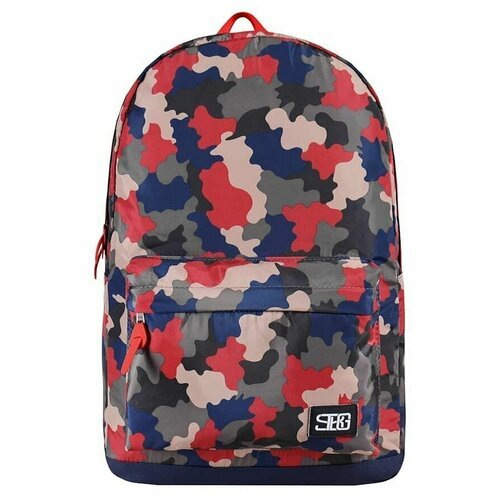 Рюкзак / Street Bags / 6801 Разноцветный камуфляж 45х14х30 см / сине-красный