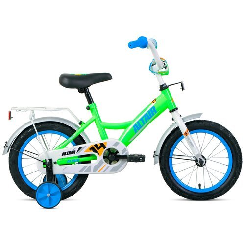Велосипед ALTAIR KIDS 14 (14' 1 ск.) 2020-2021, ярко-зеленый/синий, 1BKT1K1B1003