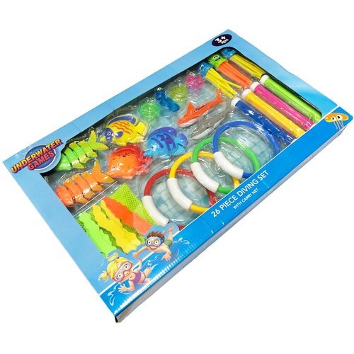 Набор тонущих игрушек для бассейна и обучения плаванию в подарочной упаковке (26 предметов)