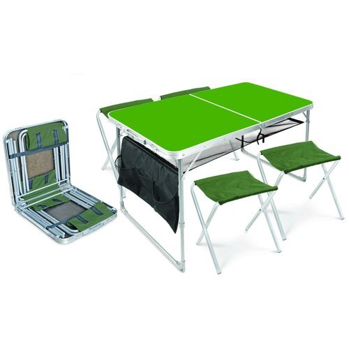 Набор: стол складной + 4 стула дачных складных ССТ-К3/2 хаки-хаки