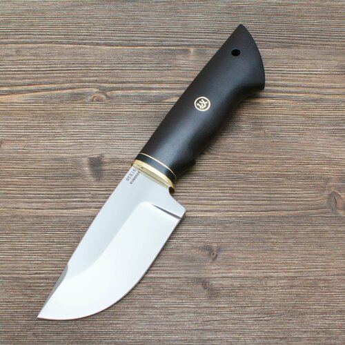 Нож Шкуросъемный (охотничий) 95Х18 (кованая сталь) Полированный Латунь Черный граб Ножи Lemax (Лемакс)