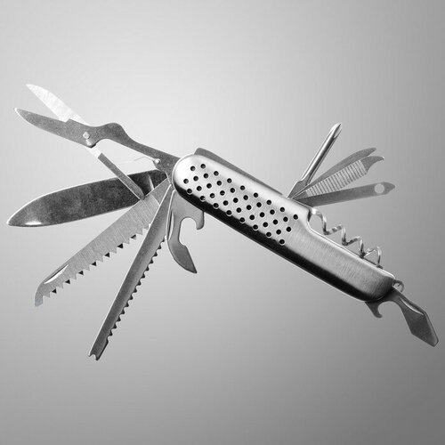 Нож швейцарский 'Дорожный' 12в1 рукоять перфорированная (1шт.)