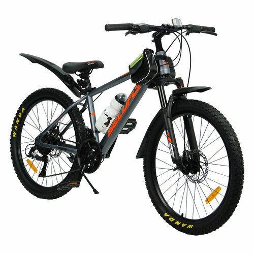 Велосипед горный 24' Selufly, стальная рама, 21 скорость, блокировка вилки, серо-оранжевый