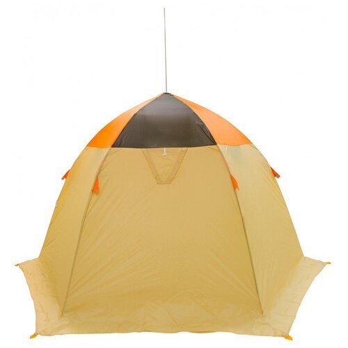 Палатка для рыбалки трёхместная Митек Омуль 3, бежевый/хаки/оранжевый