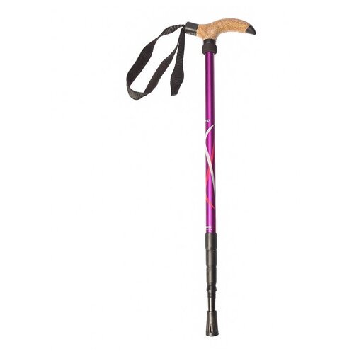 Палка-трость для скандинавской ходьбы ONLITOP телескопическая, 4 секции, алюминий, до 135 см, цвет сиреневый