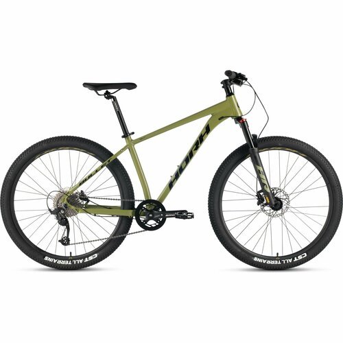 Велосипед горный HORH BULLET BHD 7.0 27,5' (2024), хардтейл, взрослый, мужской, алюминиевая рама, оборудование Microshift, 8 скоростей, дисковые гидравлические тормоза, цвет Dark Green-Black, зеленый-черный цвет, размер рамы 17', для роста 170-180 см