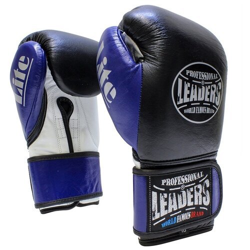 Перчатки боксерские LEADERS LiteSeries BK/BL, 16 унций