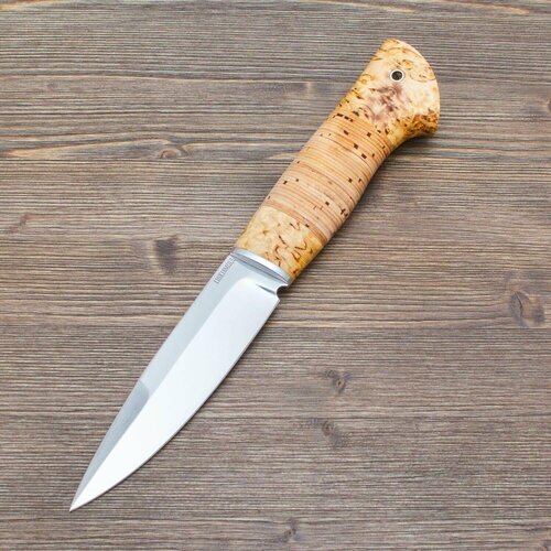 Нож туристический Игла 110Х18М-ШД Полированный Дюраль Карельская береза Береста Ножи Lemax (Лемакс)