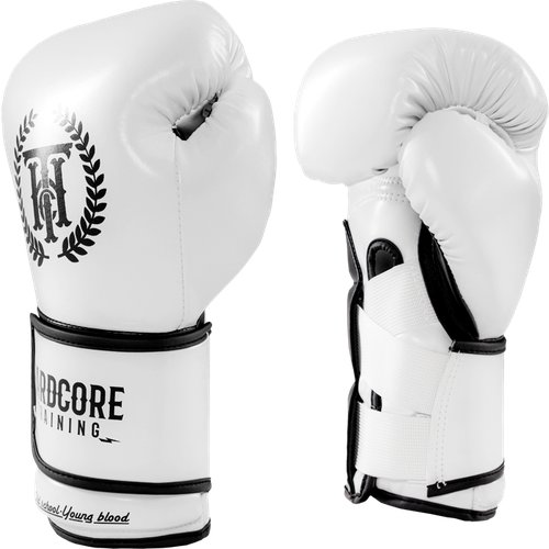 Боксерские перчатки Hardcore Training Revolution White/Black 16oz