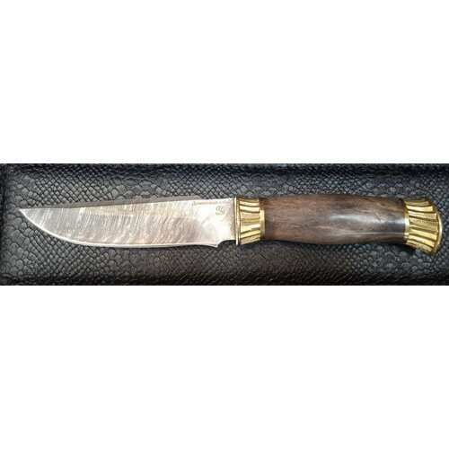 Нож кованый Боец дамасская сталь рукоять стабилизированная карельская береза